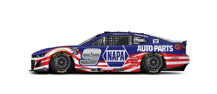 A graphic depicting the No. 9 Chevrolet.