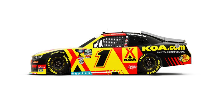 A graphic depicting the No. 1 Chevrolet.