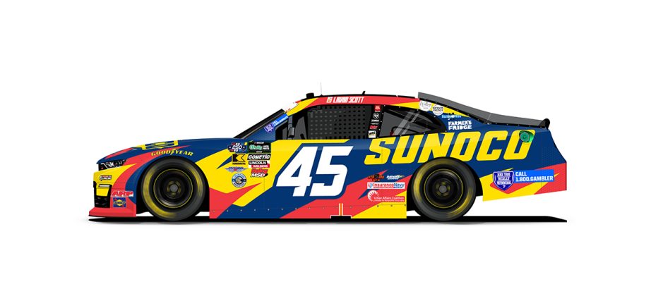A graphic depicting the No. 45 Chevrolet.