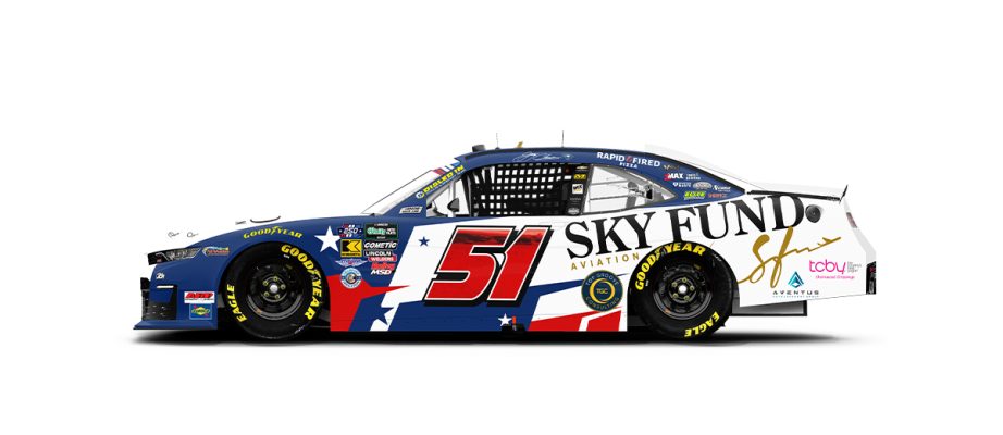 A graphic depicting the No. 51 Chevrolet.