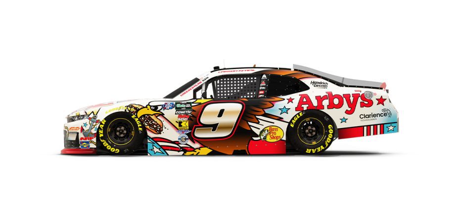 A graphic depicting the No. 9 Chevrolet.