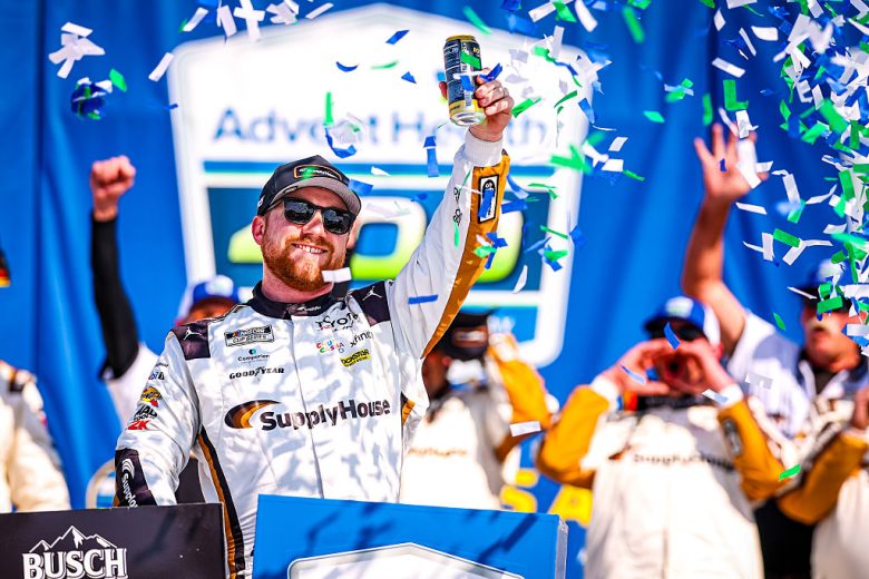 Tyler Reddick celebrates in Victory Lane.