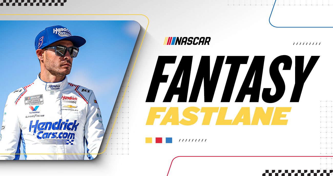 a fantasy fastlane graphic featuring kyle larson for chicagoland speedway weekend in the nascar cup series.