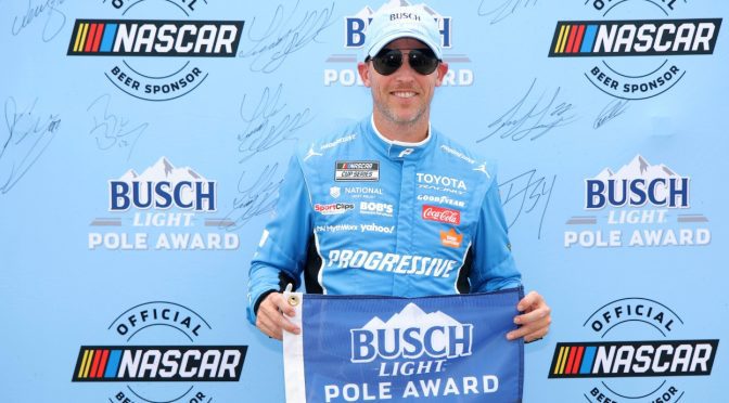Featured image for Denny Hamlin claims Busch Light pole at Chicagoland