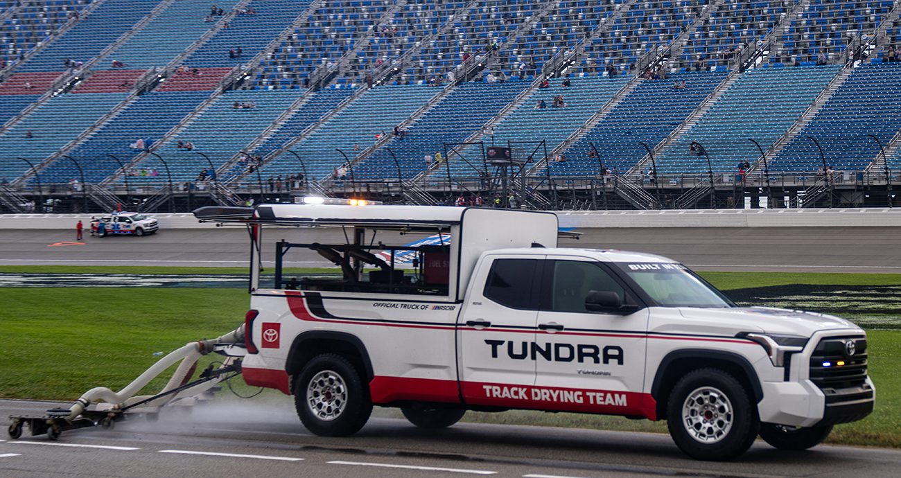 Track drying at Chicagoland Speedway.