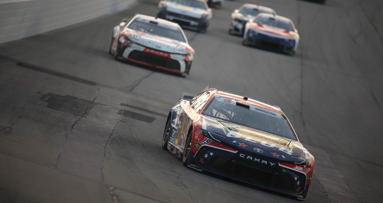 Chase Briscoe drives the No. 19 Joe Gibbs Racing Toyota at Chicagoland Speedway.