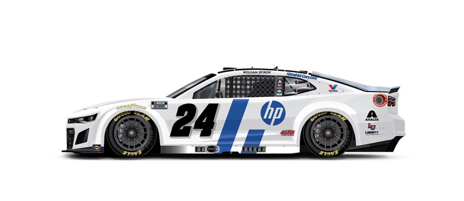 A graphic depicting the No. 24 Chevrolet.