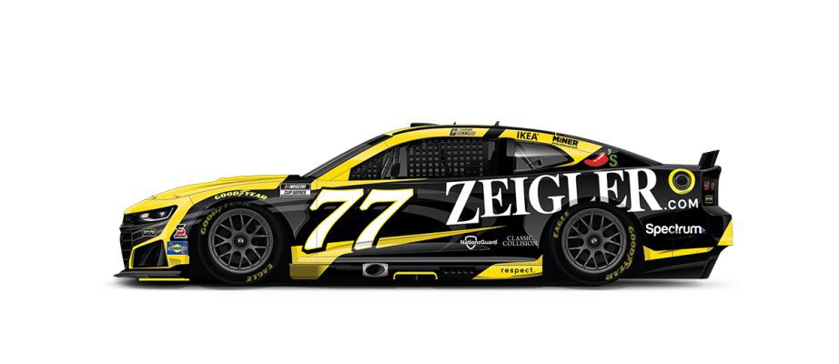 A graphic depicting the No. 77 Chevrolet.