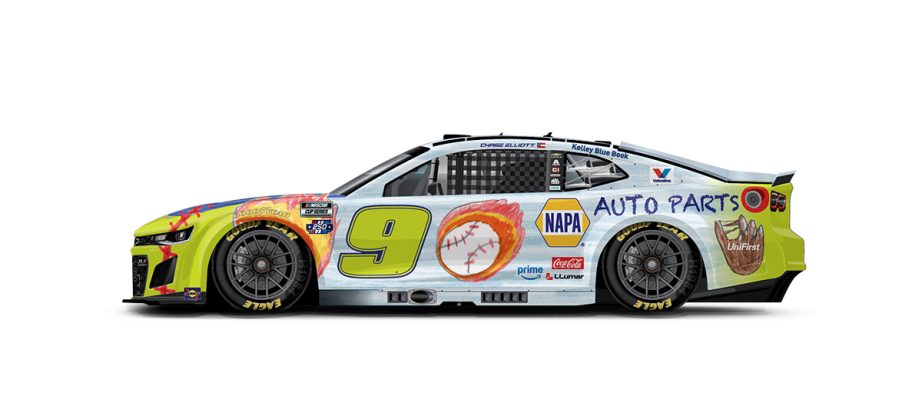 A graphic depicting the No. 9 Chevrolet.