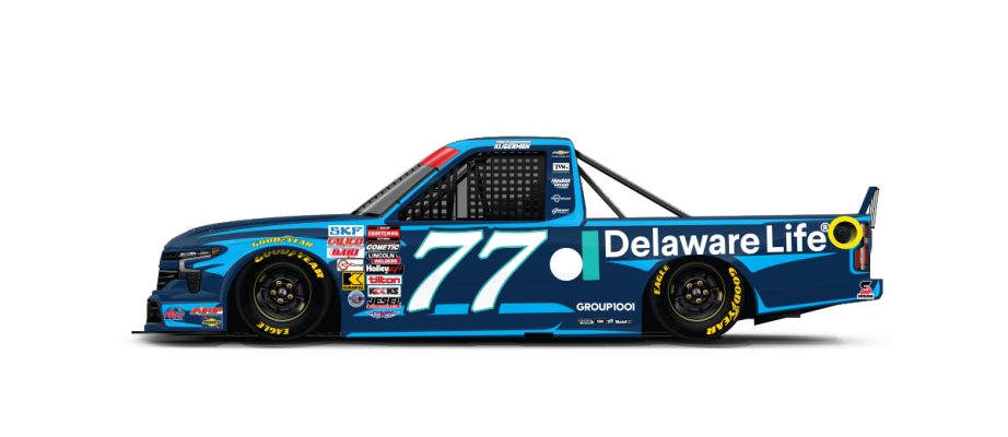 A graphic depicting the No. 77 Chevrolet.