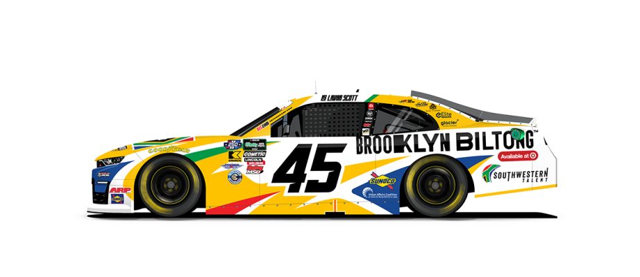 A graphic depicting the No. 45 Chevrolet.