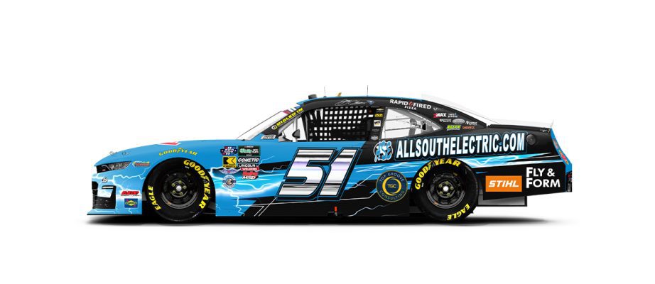 A graphic depicting the No. 51 Chevrolet.