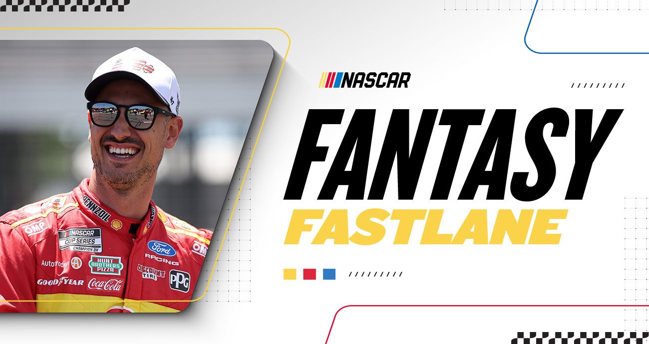 A Fantasy Fastlane graphic with Joey Logano smiling.