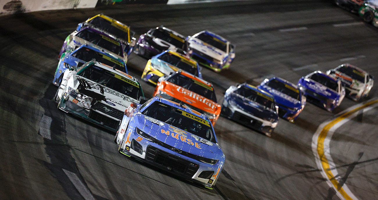 Racing Insights projections for Sunday's Cup Series race at EchoPark, featuring Chase Elliott leading in 2025.