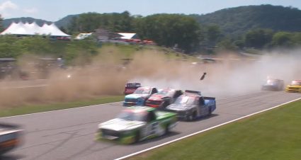 Huge pileup ensues during Stage 2 restart at Lime Rock