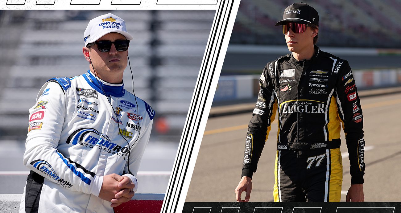 Zane Smith and Carson Hocevar split image.