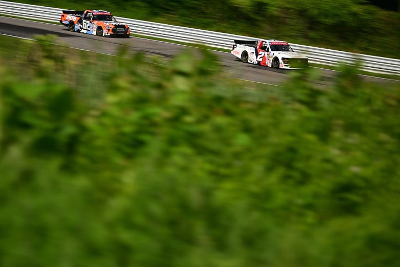 Jackson Lee and Wesley Slimp drive at Lime Rock.