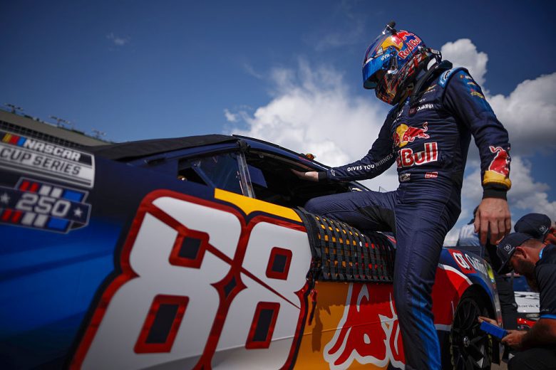 Connor Zilisch enters his car.