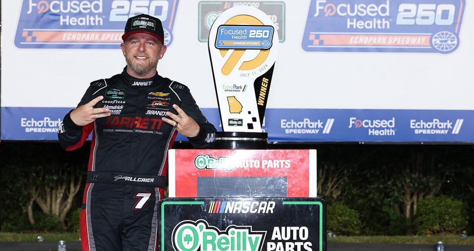 Justin Allgaier wins the O'Reilly Auto Parts Series race at EchoPark.