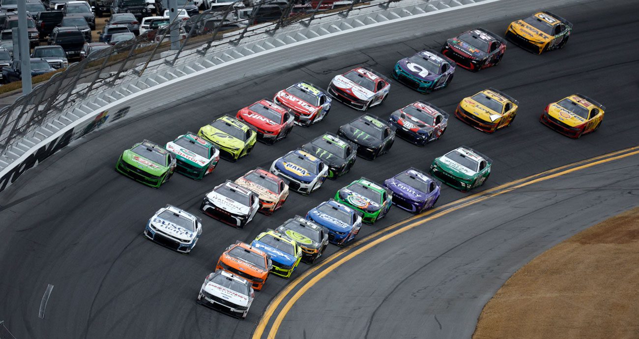 NASCAR Cup Series superspeedway racing at Daytona.