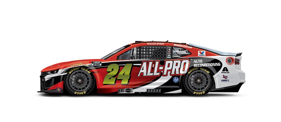 A graphic depicting the No. 24 Chevrolet.