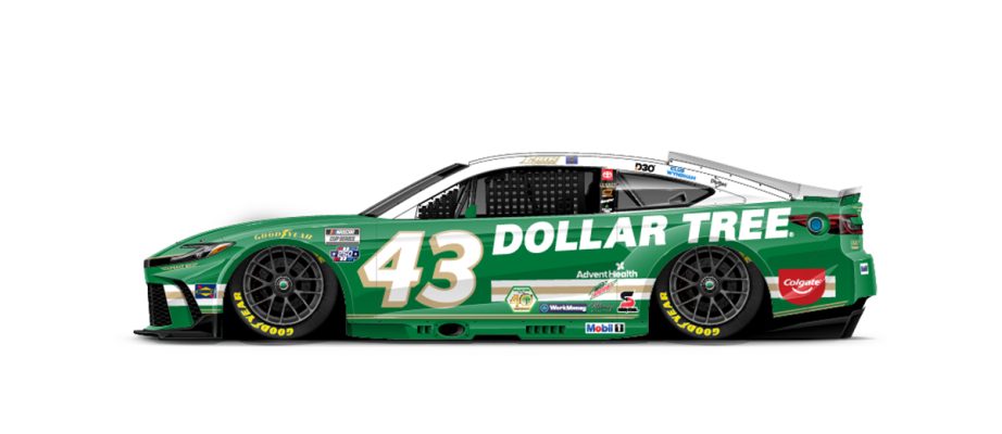 A graphic depicting the No. 43 Toyota.