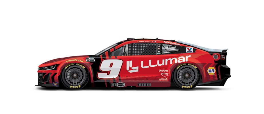 A graphic depicting the No. 9 Chevrolet.
