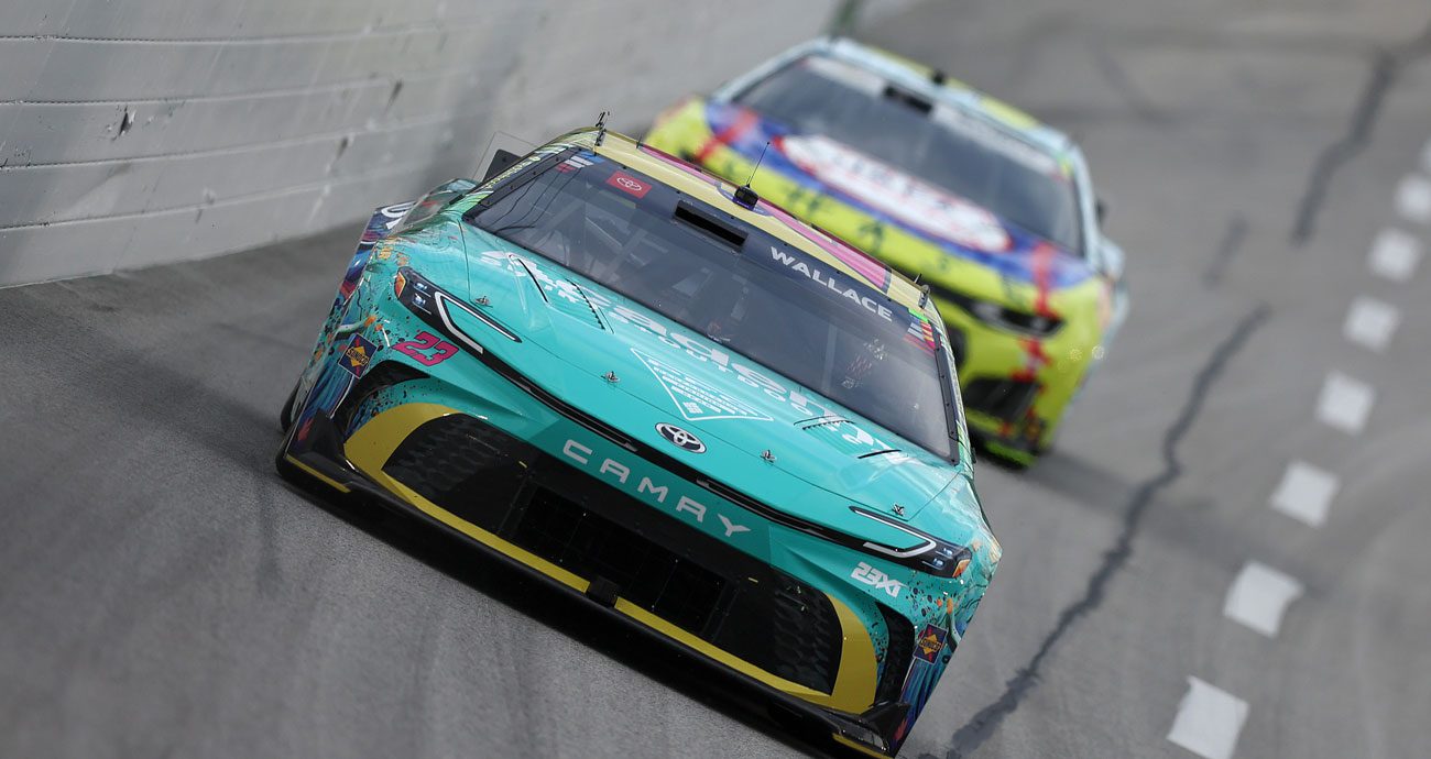 Bubba Wallace drives the No. 23 23XI Racing Toyota at EchoPark Speedway.