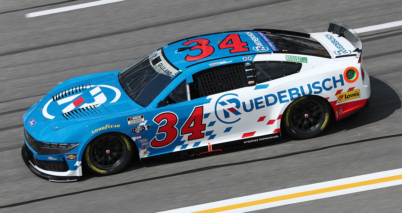 Todd Gilliland in the NASCAR Cup Series race at EchoPark Speedway.