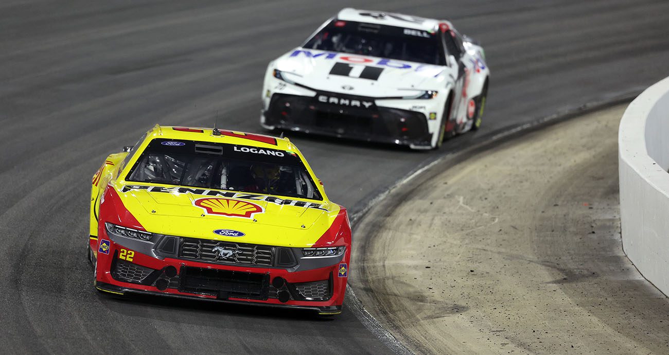 logano and bell at north wilkesboro