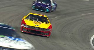 Logano wins Stage 2 at North Wilkesboro
