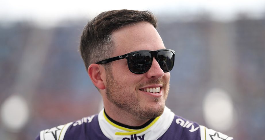Alex Bowman stands on the grid prior to the start of the NASCAR Cup Series race on July 5, 2026, at Chicagoland Speedway in Joliet, Illinois.