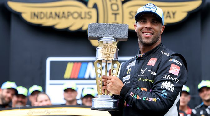 Featured image for Bubba Wallace has a strong, specific memory of Brickyard triumph