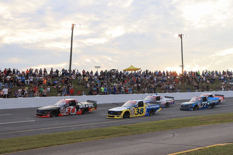 A general view of racing at IRP.