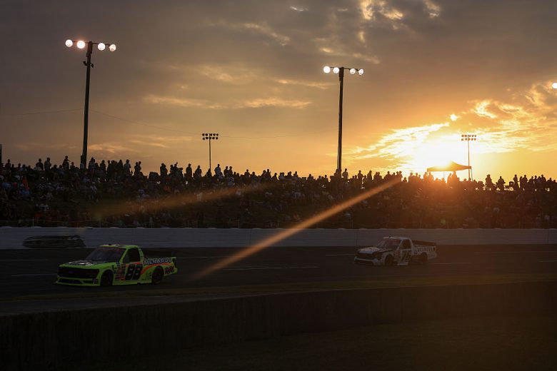 Ty Majeski and Spencer Boyd drive at IRP.