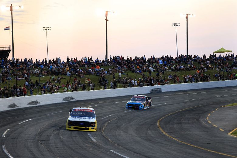 A general view of racing at IRP.