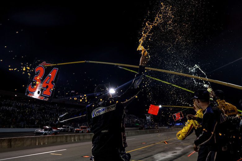 The No. 34 crew celebrates at IRP.