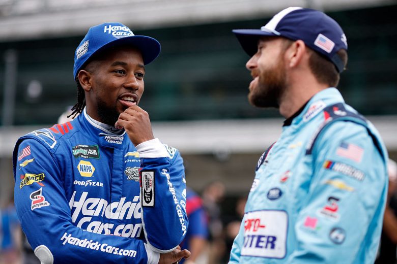 Rajah Caruth and Ross Chastain chat.
