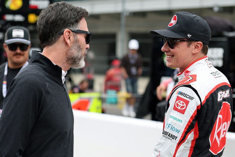 Jimmie Johnson and Christopher Bell talk.
