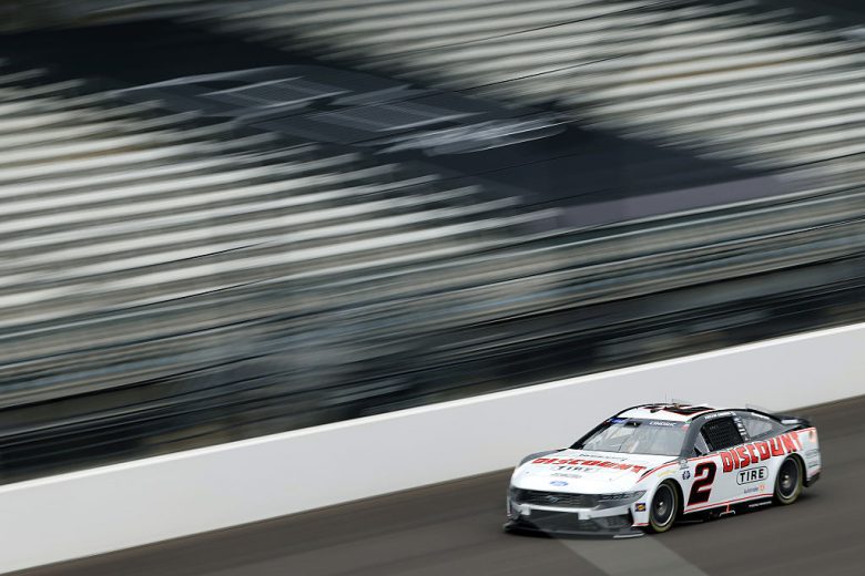Austin Cindric drives at Indianapolis.
