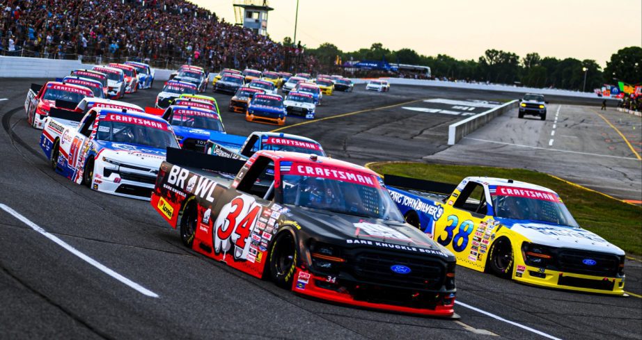 A general view of racing at IRP.