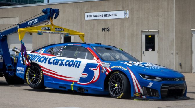 2024 Brickyard 400 champion Kyle Larson crashes in Stage 1 at Indy