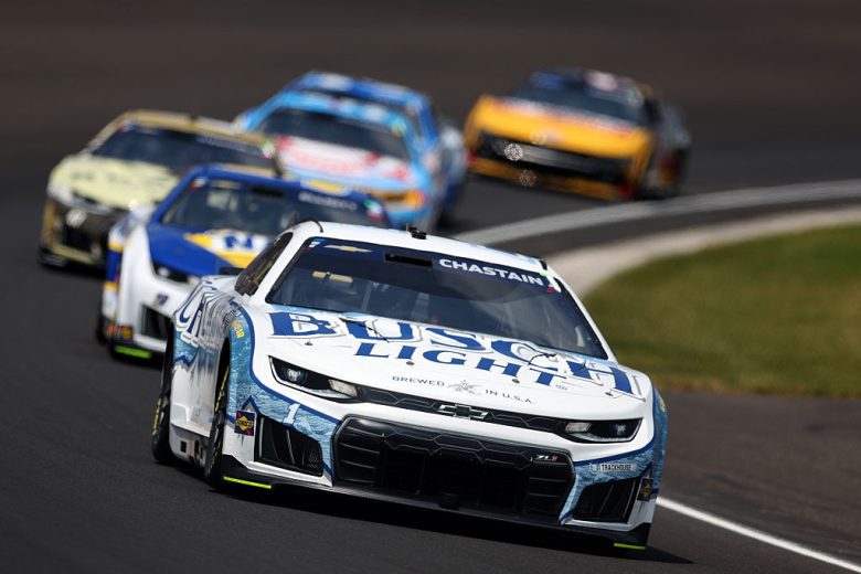 Ross Chastain drives the No. 1 Trackhouse Racing Chevrolet at Indianapolis Motor Speedway.