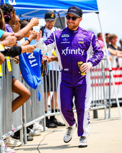 Tyler Reddick greets fans.