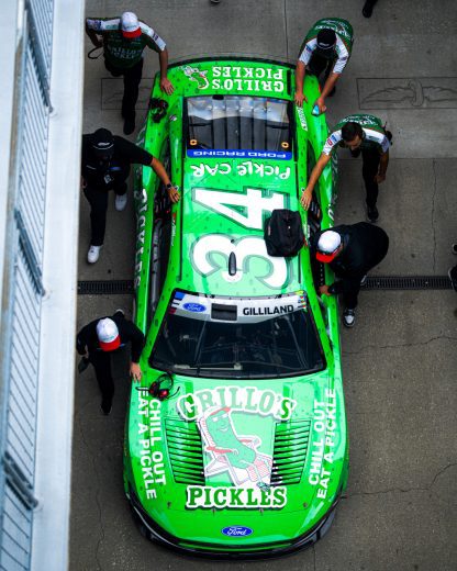 An overhead view of Todd Gilliland's No. 34 Ford.