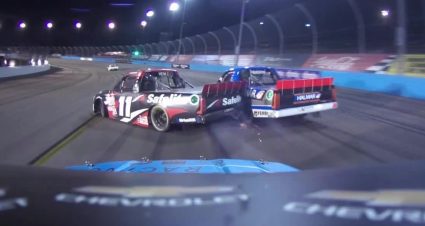 Carson Hocevar spins Corey Heim while battling for Champ 4 lead