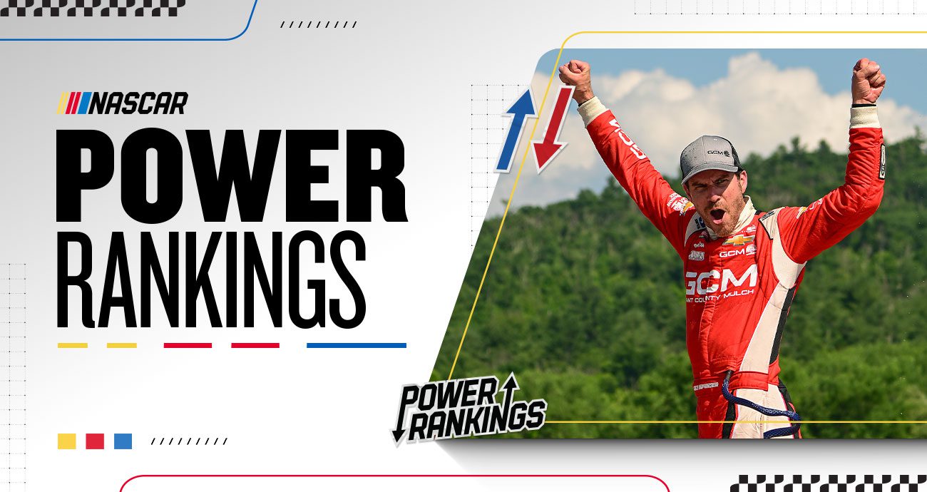 A Power Rankings graphic depicting Grant Enfinger celebrating.