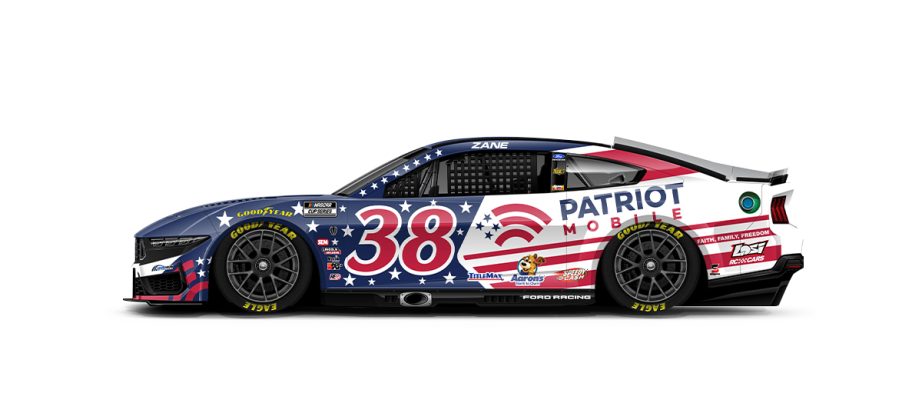 A graphic depicting the No. 38 Ford.