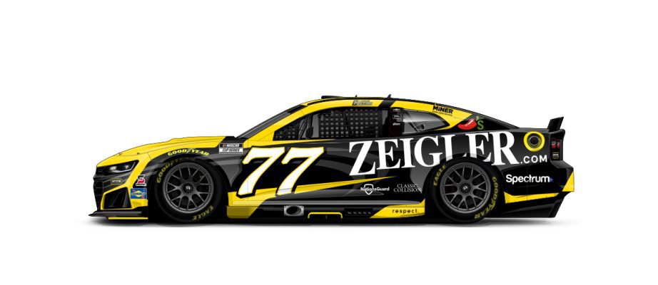 A graphic depicting the No. 77 Chevrolet.