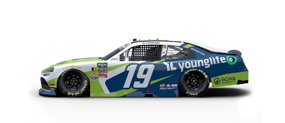 A graphic depicting the No. 19 Toyota.